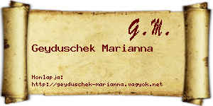 Geyduschek Marianna névjegykártya